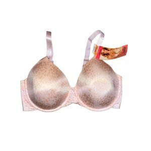 Bali Lilyette Bra 36DD Pink Peach Animal Cheetah Leopard Underwire T Shirt 0426